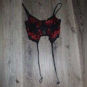 Black and Red Lace Lingerie top
